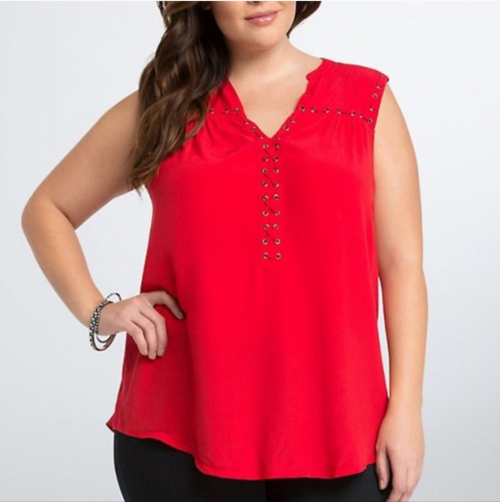 Torrid Lace Up Grommet Tank Torrid Size 0